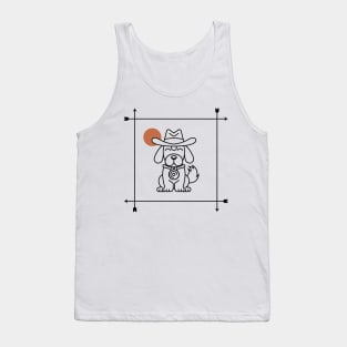 simple Cowboy Dog Design Tank Top